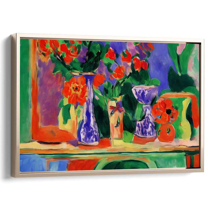 Ode to Blooming Gardens: Fauvist Floral Symphony Canvas Art Print