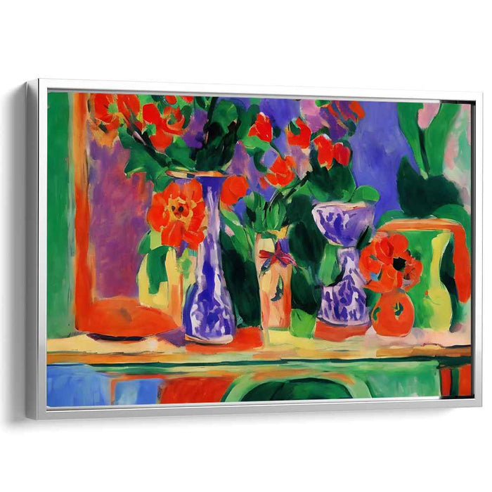 Ode to Blooming Gardens: Fauvist Floral Symphony Canvas Art Print