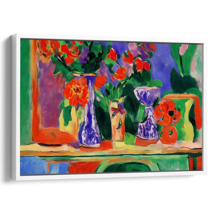 Ode to Blooming Gardens: Fauvist Floral Symphony Canvas Art Print