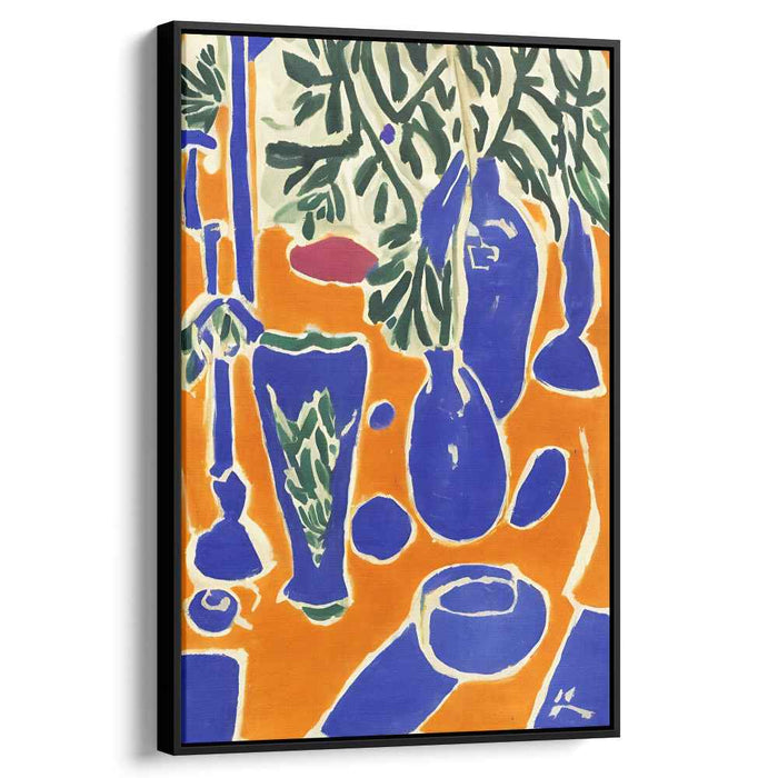 Matisse-Inspired Foliage and Vessels: Vibrant Colorful Canvas Art