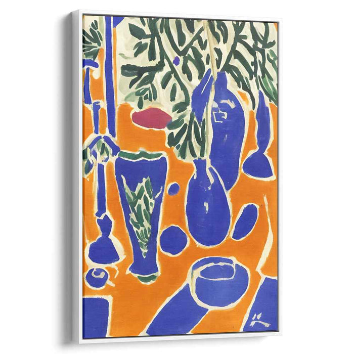 Matisse-Inspired Foliage and Vessels: Vibrant Colorful Canvas Art