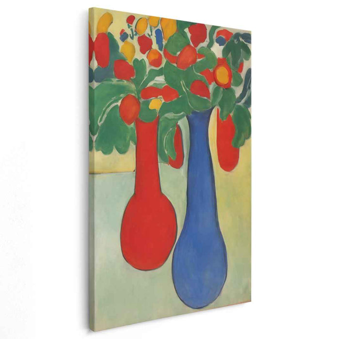 Bold Blossom Vessels: Bold Vases and Blossoms Canvas Art Print