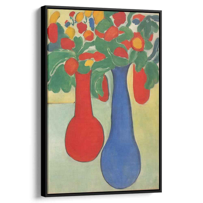 Bold Blossom Vessels: Bold Vases and Blossoms Canvas Art Print