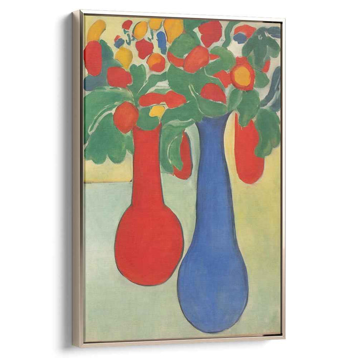 Bold Blossom Vessels: Bold Vases and Blossoms Canvas Art Print
