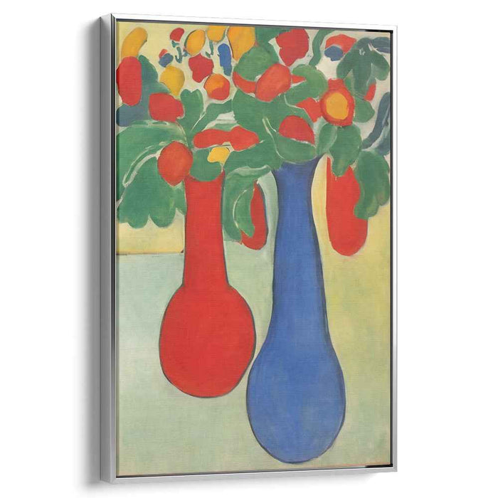 Bold Blossom Vessels: Bold Vases and Blossoms Canvas Art Print
