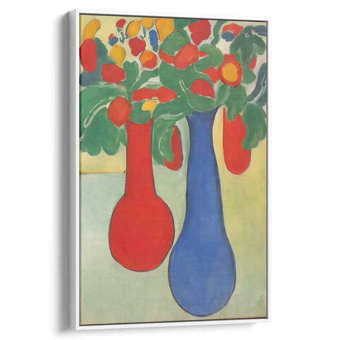 Bold Blossom Vessels: Bold Vases and Blossoms Canvas Art Print