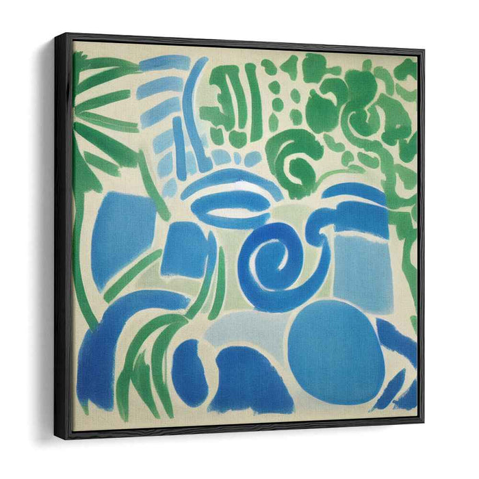 Serenity in Swirls: Abstract Botanical Canvas Art Print