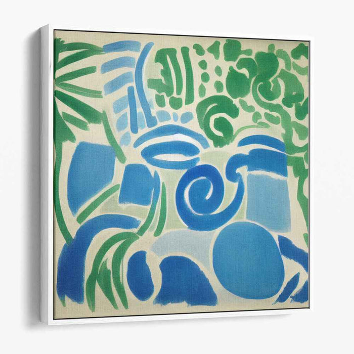 Serenity in Swirls: Abstract Botanical Canvas Art Print