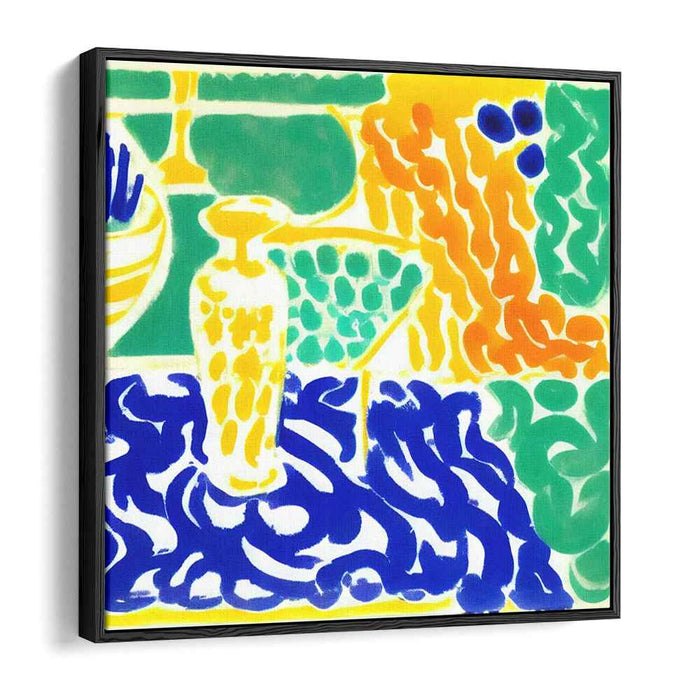 Ethereal Symphony: Abstract Harmony in Blue and Yellow Canvas Art