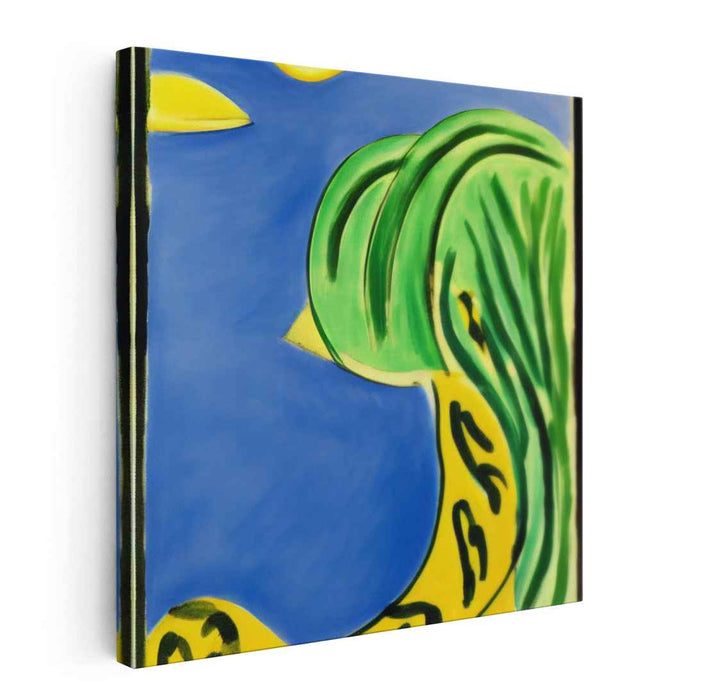 Nature's Colorful Symphony: Abstract Blue, Green, and Yellow Canvas Art Print