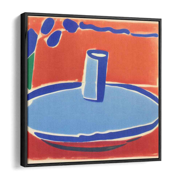 Crimson Fusion: Modern Abstract Red and Blue Canvas Art