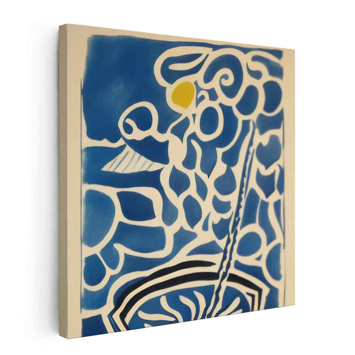 Whimsical Curves: Abstract Expressionist Blue Fantasy Canvas Art Print