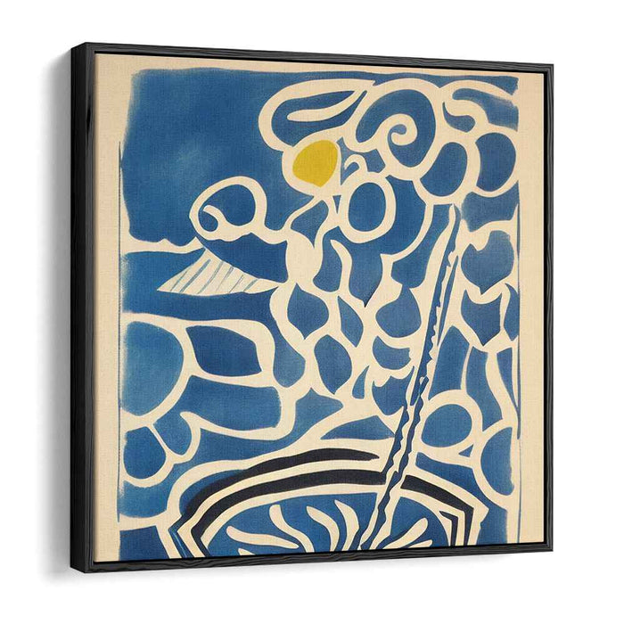 Whimsical Curves: Abstract Expressionist Blue Fantasy Canvas Art Print