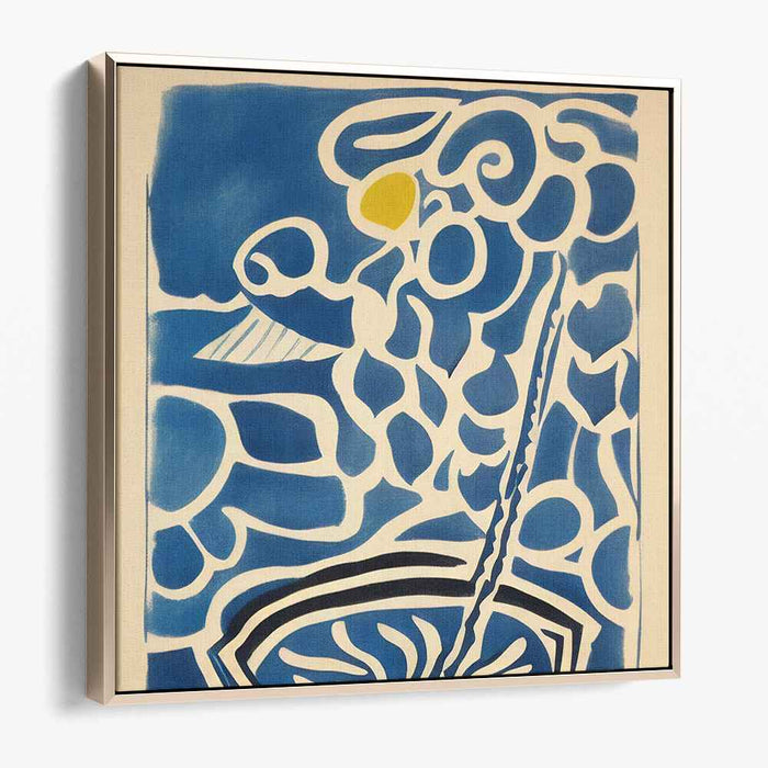 Whimsical Curves: Abstract Expressionist Blue Fantasy Canvas Art Print