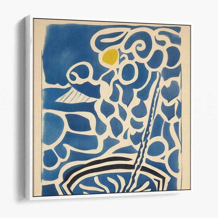 Whimsical Curves: Abstract Expressionist Blue Fantasy Canvas Art Print