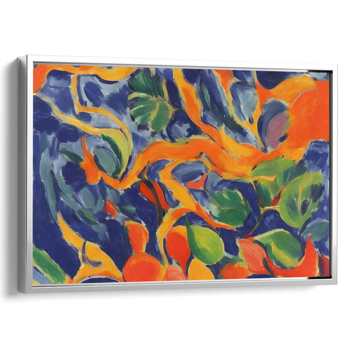 Tangential Emotions: Abstract Expressionist Orange and Blue Canvas Art Print