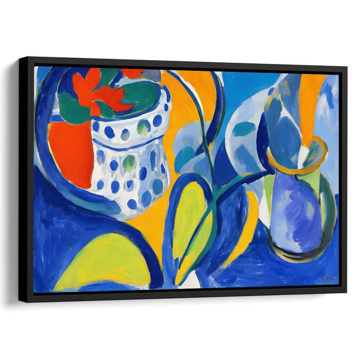 Luminous Curves: Abstract Expressionist Dance of Color Canvas Art