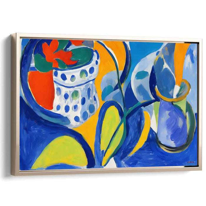 Luminous Curves: Abstract Expressionist Dance of Color Canvas Art