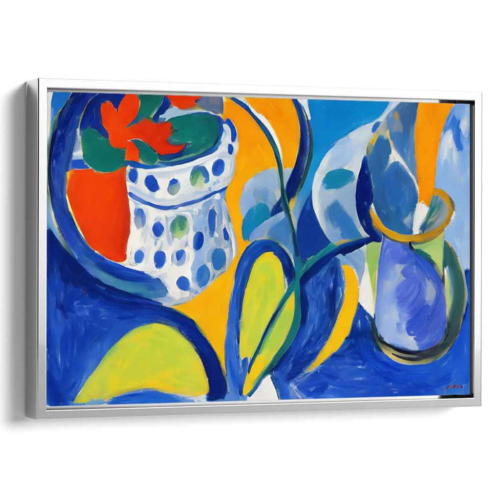 Luminous Curves: Abstract Expressionist Dance of Color Canvas Art