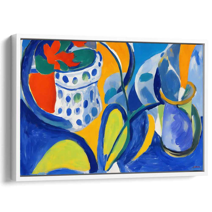 Luminous Curves: Abstract Expressionist Dance of Color Canvas Art