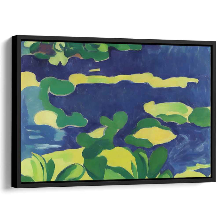 Glimmering Lily Reflections: Luminous Lily Pond Canvas Art
