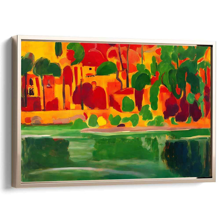 Color Flare Daybreak: Abstract Fauvist Landscape Canvas Art Print