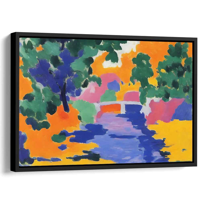 Radiant Bridge: Fauvist Expression in Vibrant Hues Canvas Art Print