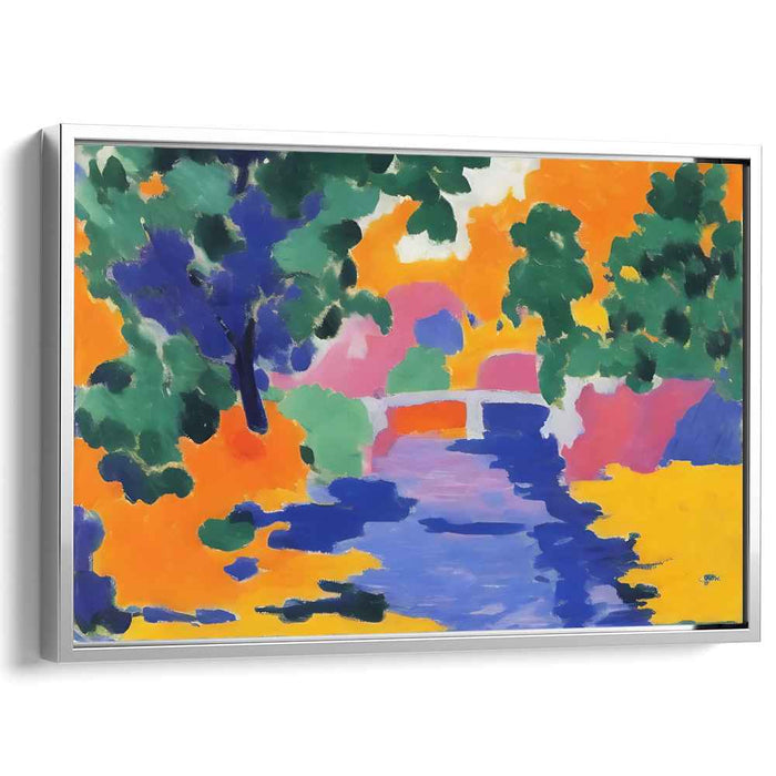 Radiant Bridge: Fauvist Expression in Vibrant Hues Canvas Art Print