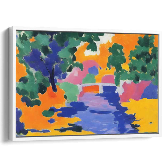 Radiant Bridge: Fauvist Expression in Vibrant Hues Canvas Art Print