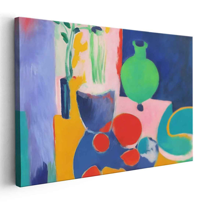 Abstracted Canvas: Abstract Expressionist Colorful Canvas Art Print