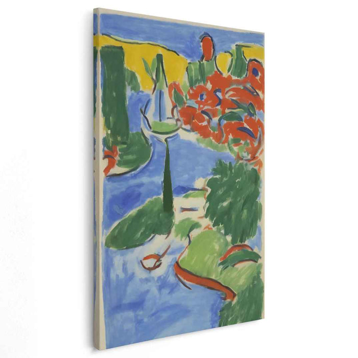 Allure of the Unknown: Abstract Expressionist Landscape Canvas Art Print