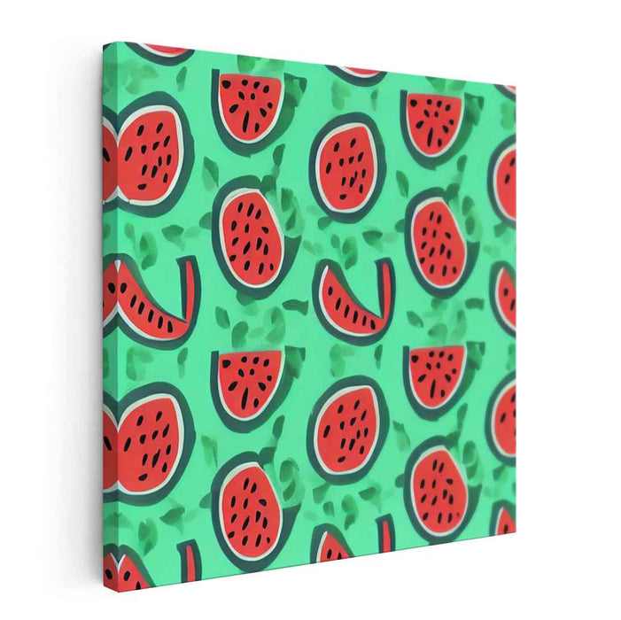 Melon Popsicle Delight: Playful Watermelon Pop Art Canvas Print