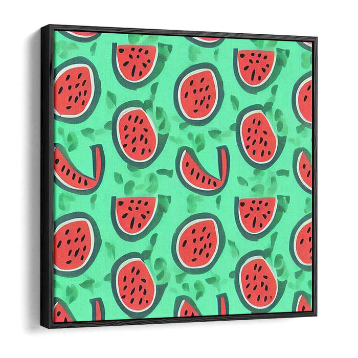 Melon Popsicle Delight: Playful Watermelon Pop Art Canvas Print