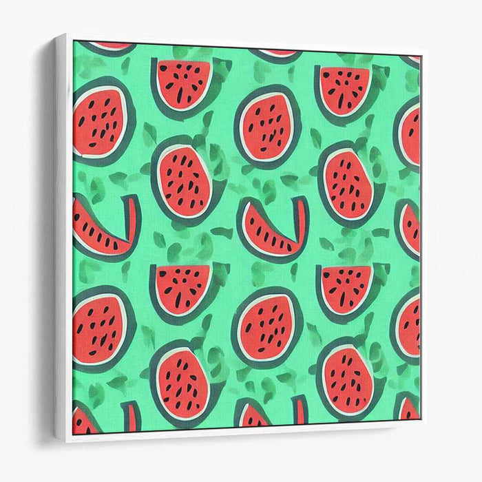 Melon Popsicle Delight: Playful Watermelon Pop Art Canvas Print