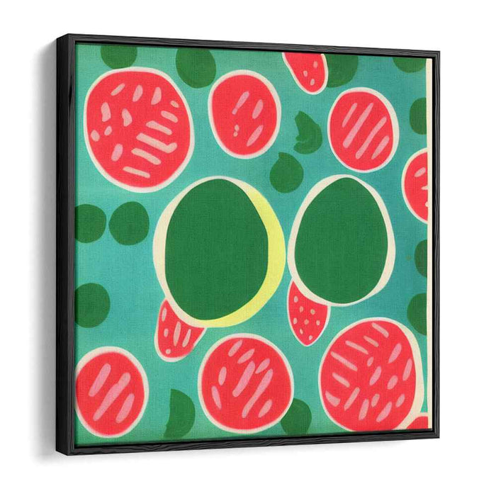 Tangy Melon Mirage: Vibrant Watermelon and Lime Pop Art Canvas