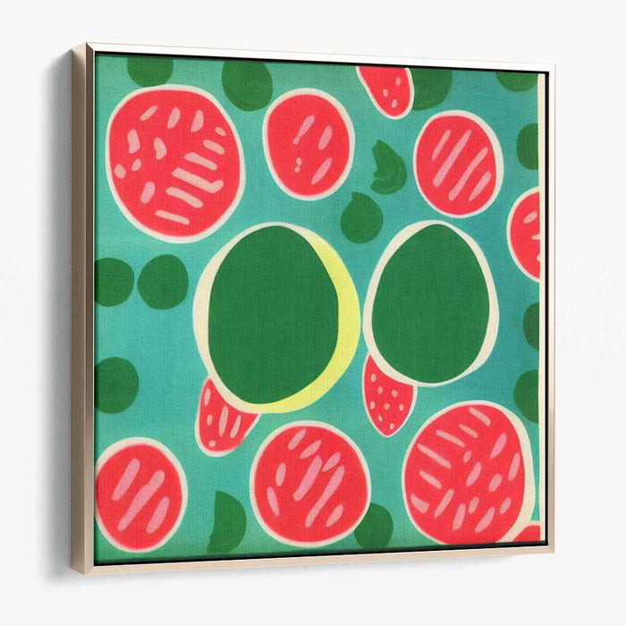 Tangy Melon Mirage: Vibrant Watermelon and Lime Pop Art Canvas