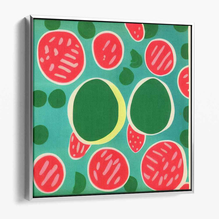 Tangy Melon Mirage: Vibrant Watermelon and Lime Pop Art Canvas