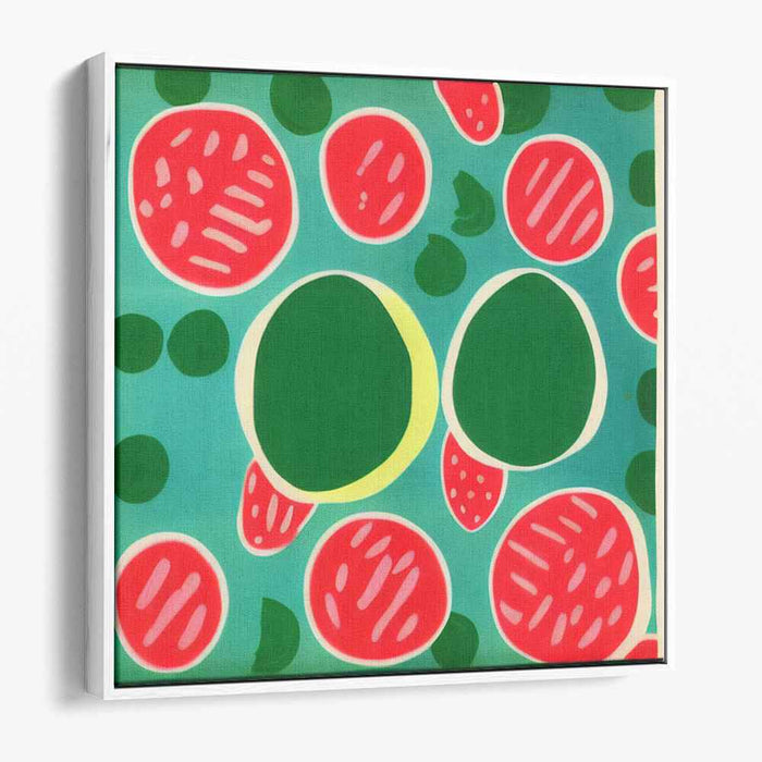 Tangy Melon Mirage: Vibrant Watermelon and Lime Pop Art Canvas