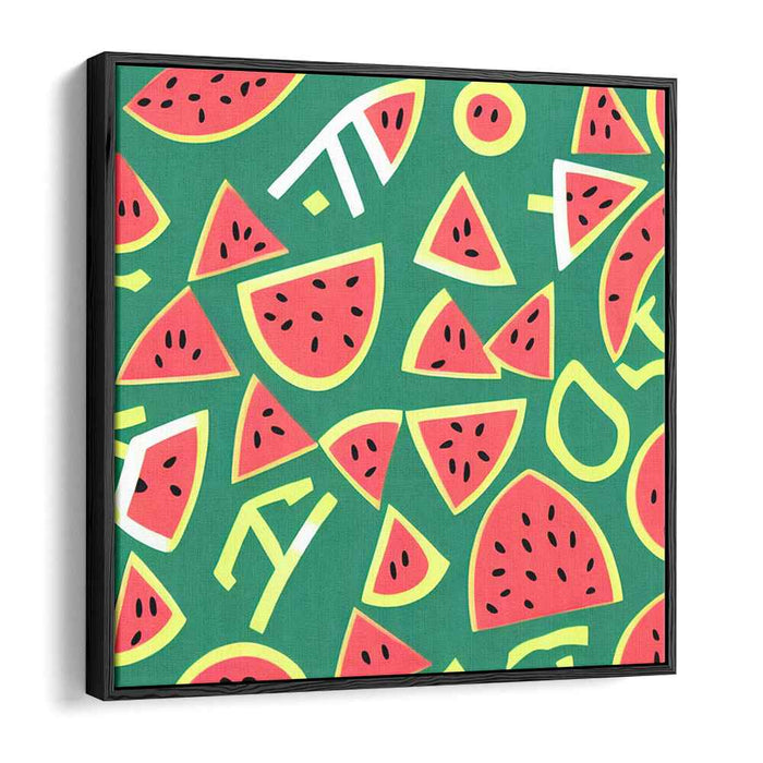 Juicy Summer Splash: Playful Watermelon Canvas Art Print