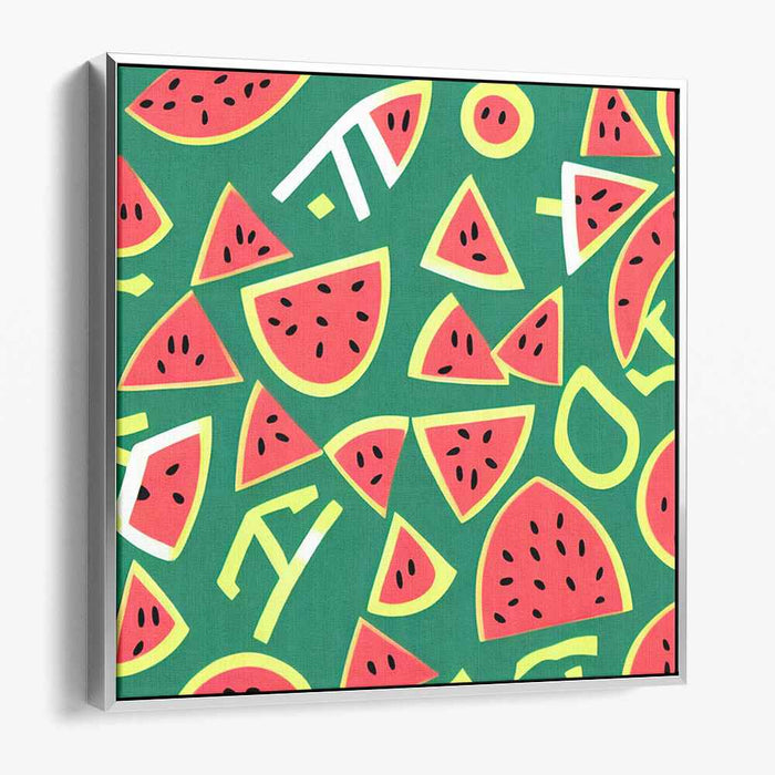 Juicy Summer Splash: Playful Watermelon Canvas Art Print