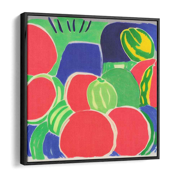 Vibrant Juicy Splash: Bold Colorblock Fruits Canvas Art Print