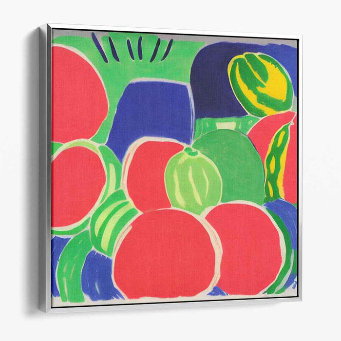 Vibrant Juicy Splash: Bold Colorblock Fruits Canvas Art Print