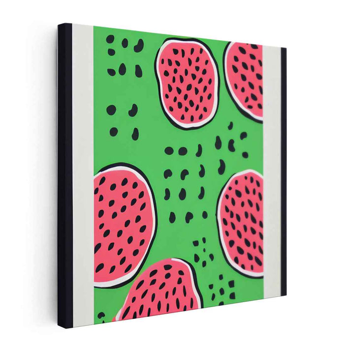 Neon Melon Burst: Pop Art Watermelon Canvas Print