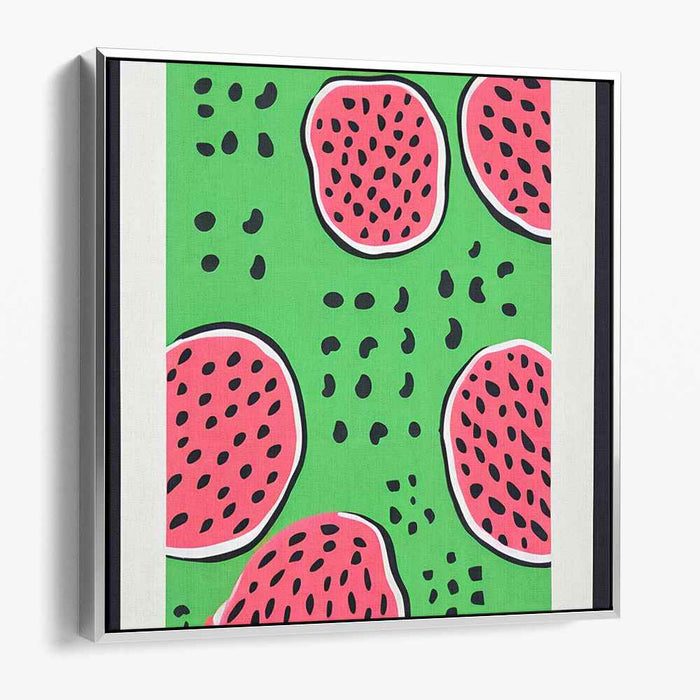 Neon Melon Burst: Pop Art Watermelon Canvas Print