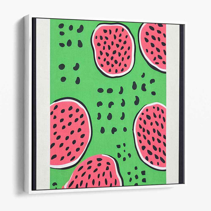 Neon Melon Burst: Pop Art Watermelon Canvas Print