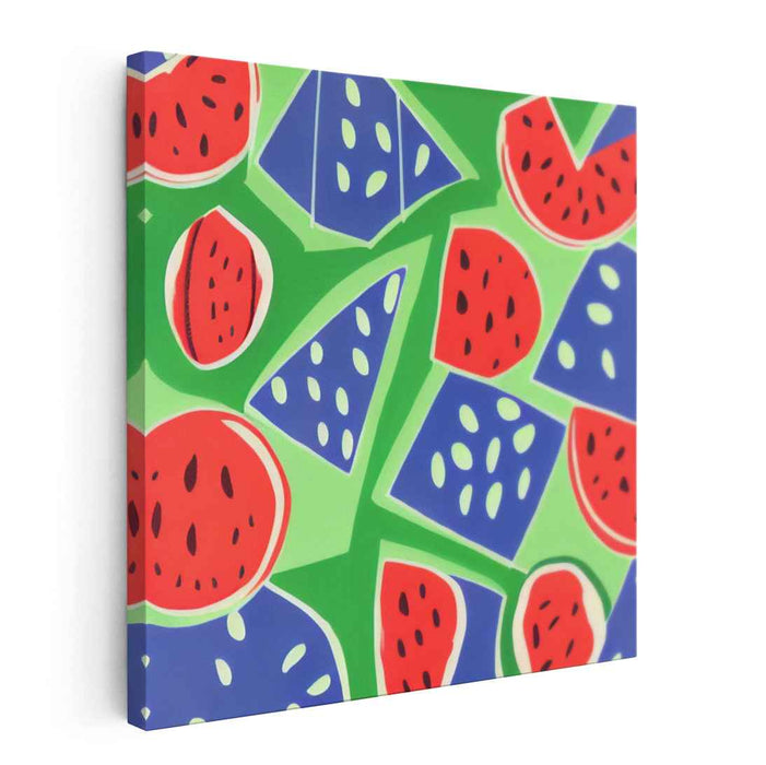 Zesty Melon Pop Canvas: Vibrant Watermelon Pop Art Canvas