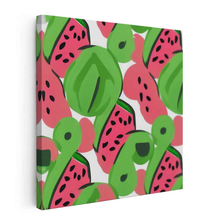 Juicy Bursting Melon Pops: Pop Art Watermelon Canvas Print