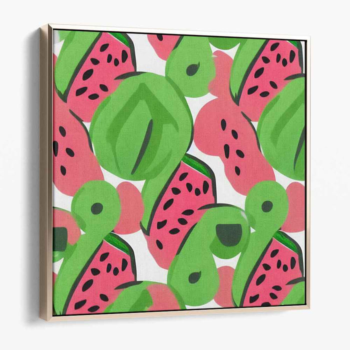 Juicy Bursting Melon Pops: Pop Art Watermelon Canvas Print