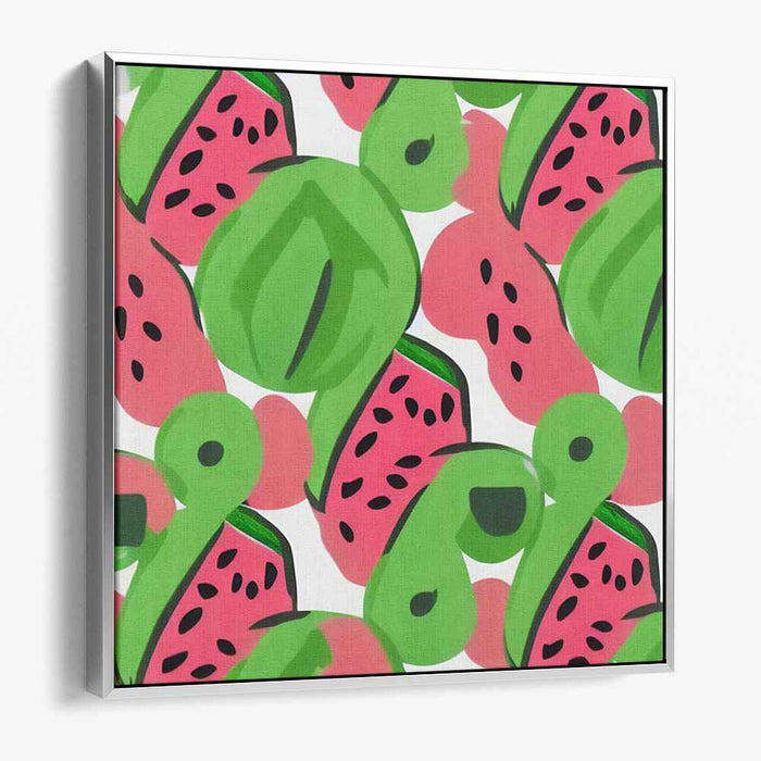 Juicy Bursting Melon Pops: Pop Art Watermelon Canvas Print
