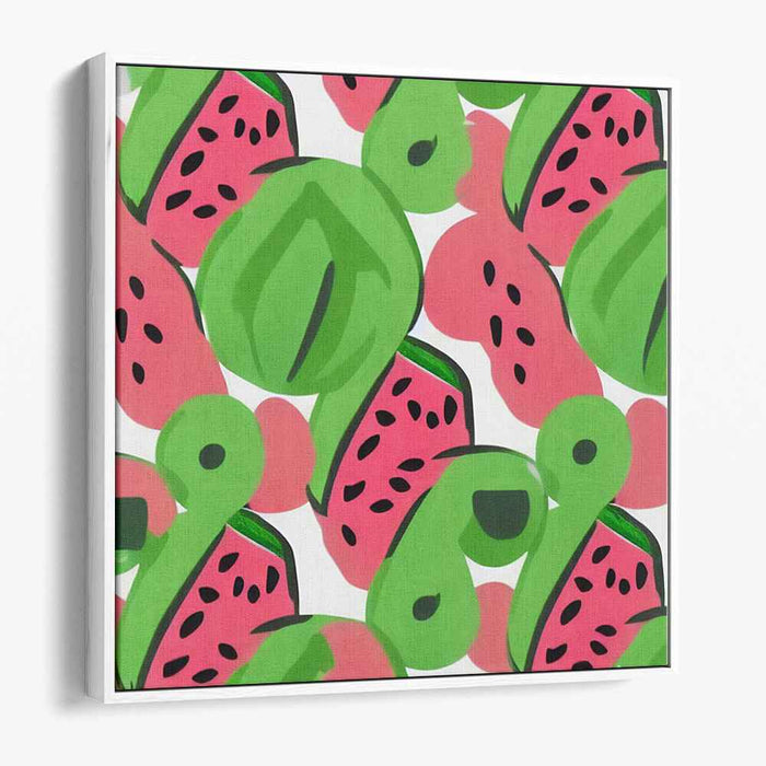 Juicy Bursting Melon Pops: Pop Art Watermelon Canvas Print
